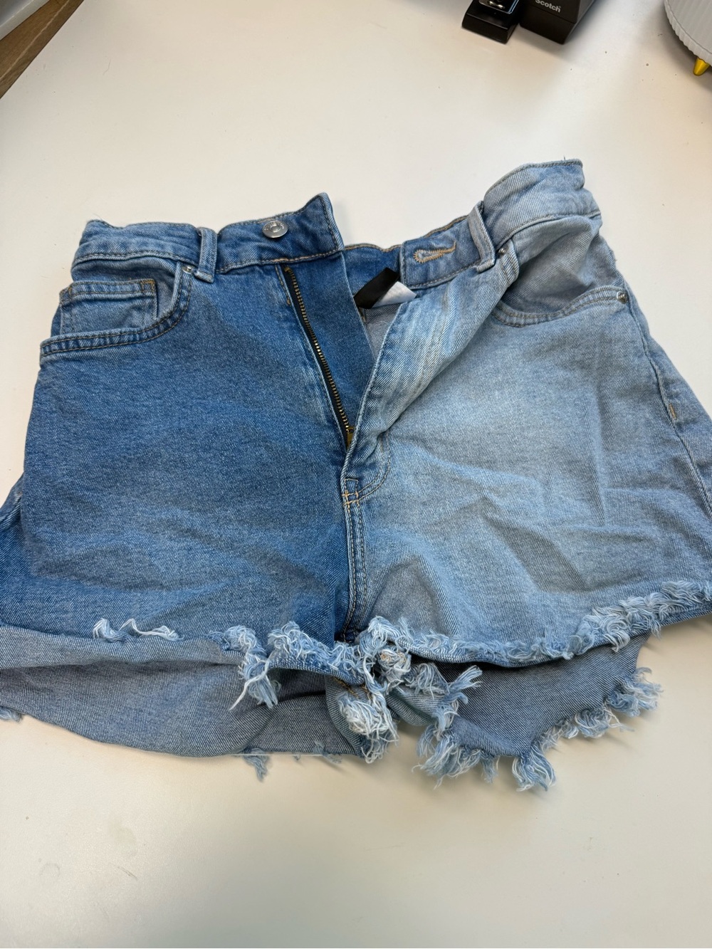 Divided By H&M Denim Cut Off Blue Jean Shorts Two-tone Size 4